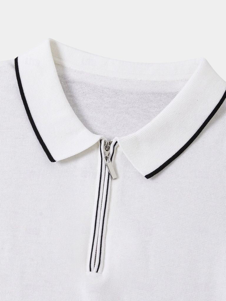 Clive™ | Ivory Long Sleeve Polo