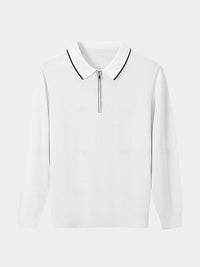 Clive™ | Ivory Long Sleeve Polo
