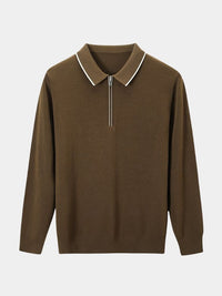 Clive™ | Ivory Long Sleeve Polo