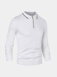 Clive™ | Ivory Long Sleeve Polo