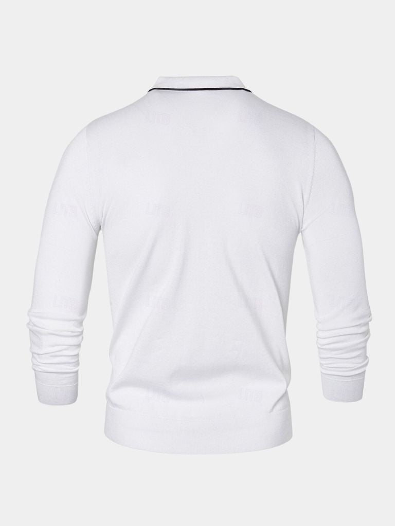 Clive™ | Ivory Long Sleeve Polo