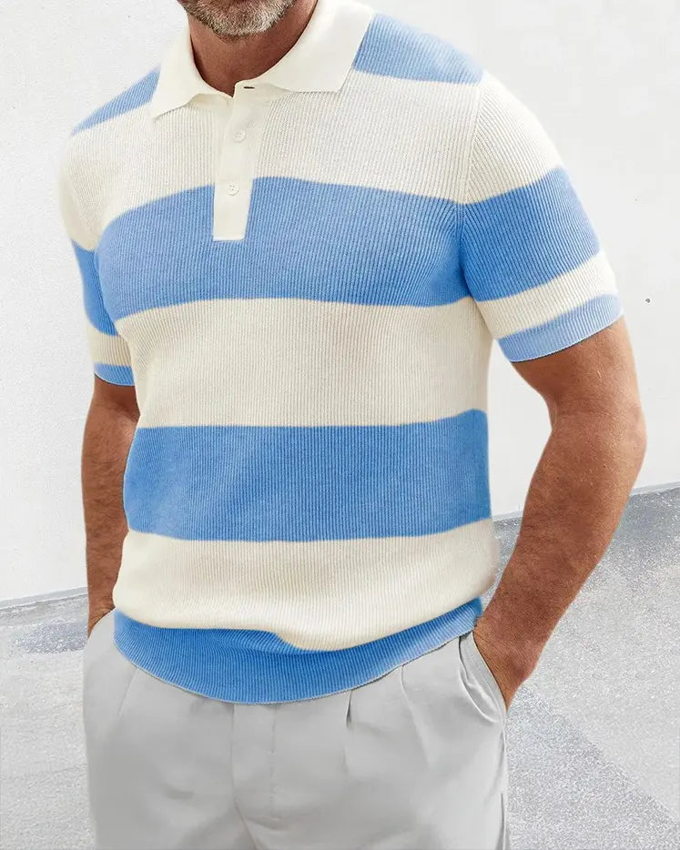 Barry™ – Striped Knit Polo Shirt