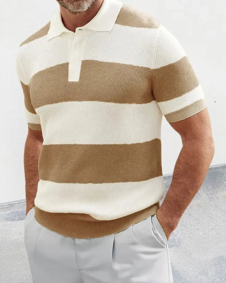 Barry™ – Striped Knit Polo Shirt