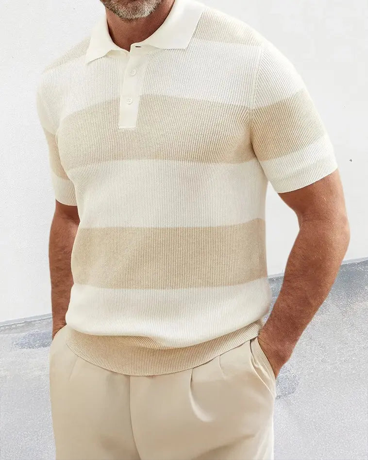 Barry™ – Striped Knit Polo Shirt